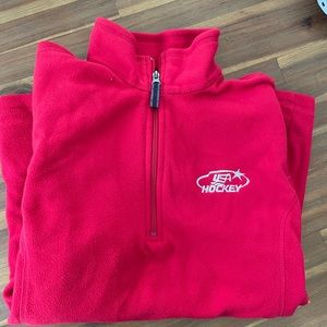 USA hockey fleece quarter zip, size XL women